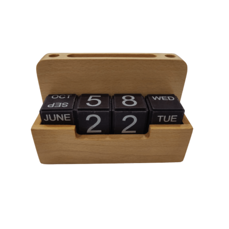Wooden Pen Stand with Calendar