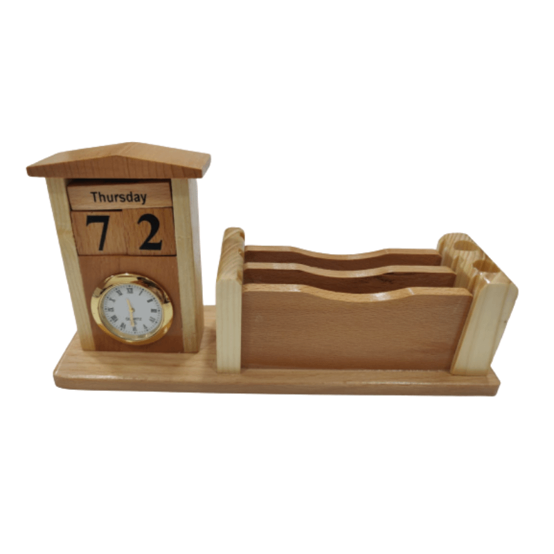 Wooden Pen Stand with Calendar